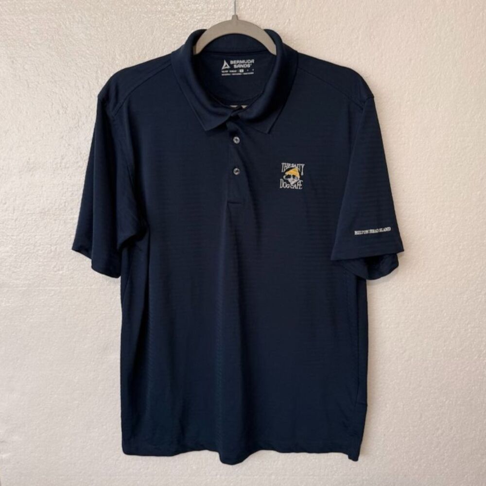 The Salty Dog Cafe Hilton Head Island Polo Shirt Size Medium Blue Embroidered